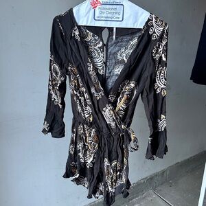 Free People Black Paisley Dress